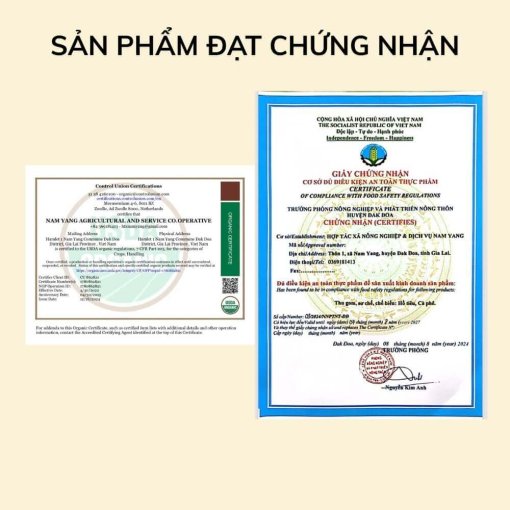 Chứng nhận Hạt cà phê Dak Yang - cà phê nguyên chất - Dak Yang Coffee (2)