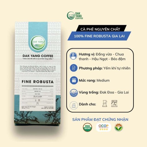 Fine robusta 500g - cà phê nguyên chất - Dak Yang Coffee