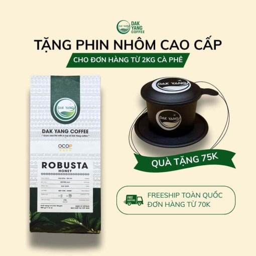 Robusta Honey - Túi Zip 500g  - Bột/Hạt - Cà Phê Nguyên Chất - Dak Yang Coffee - Ảnh 3